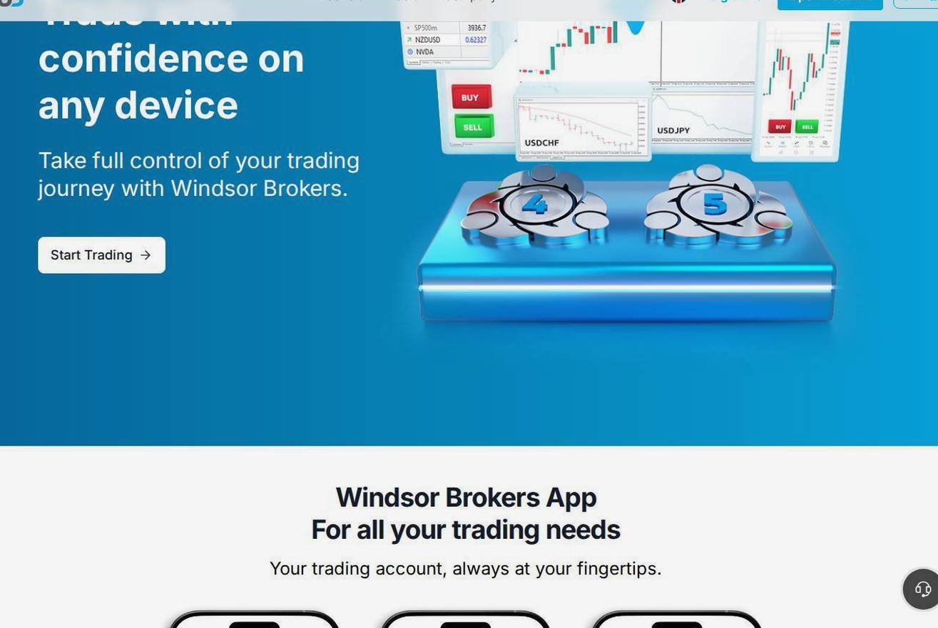 The platform page on the Windsor Brokers website